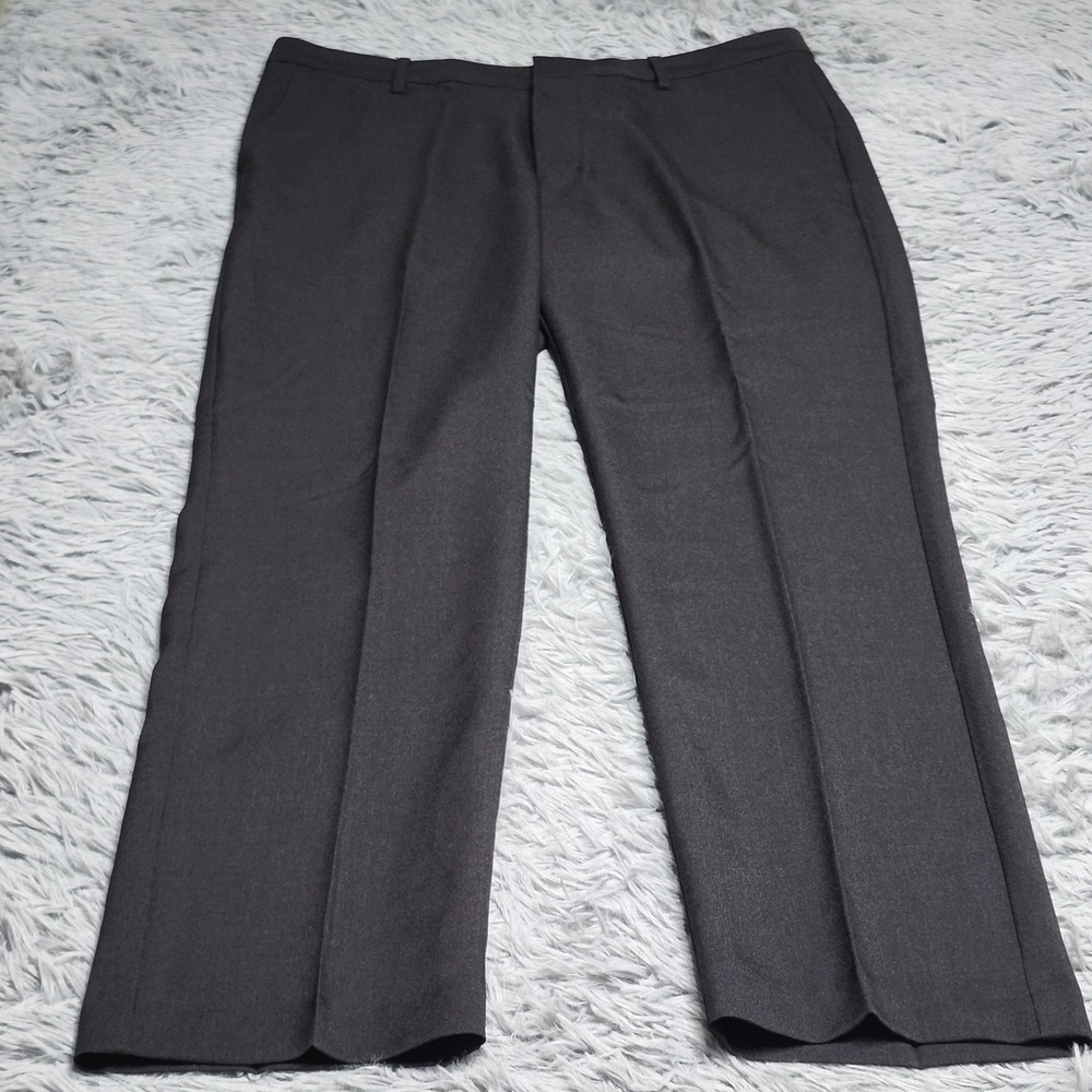 Van Heusen Dress Pants Mens 34x30 Black Slim Fit Flex Flat Front NWT Polyester